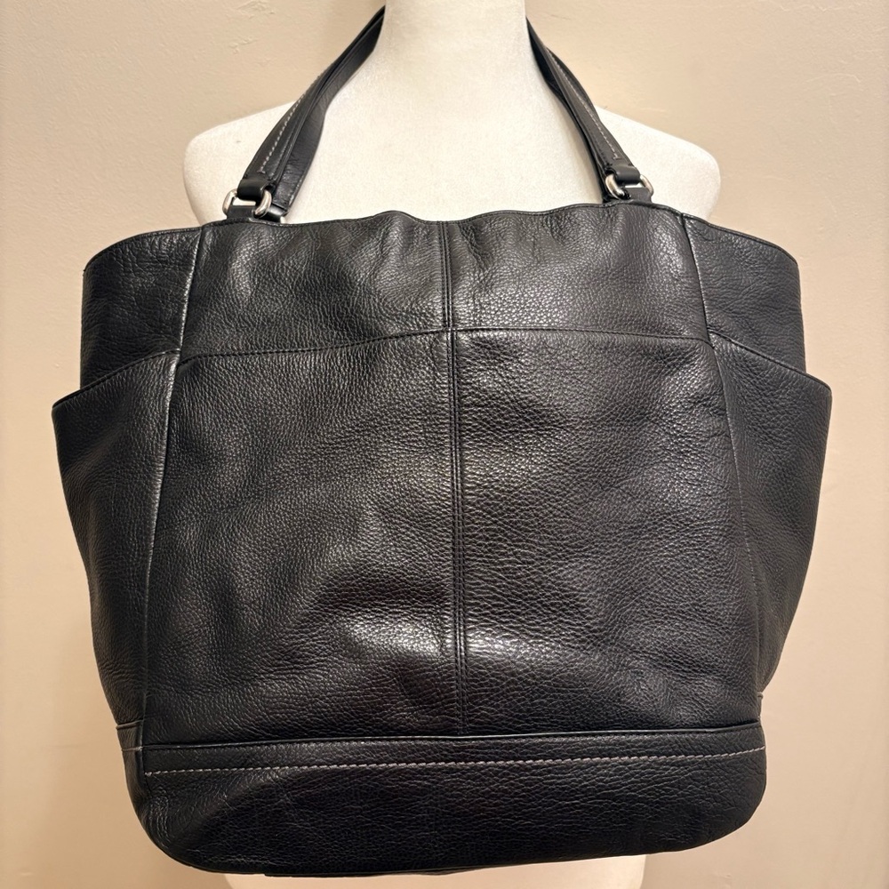 Coach Black Leather Tote Bag - Picture 2 of 16